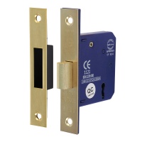 3 Lever Deadlock - Electro Brass 65mm